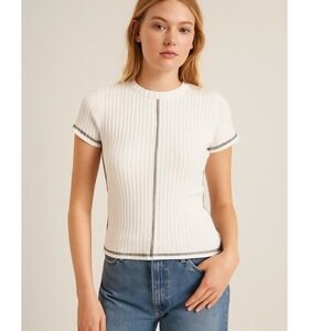 Aritzia‎ WIlfred Free Knit Short Sleeve White XS